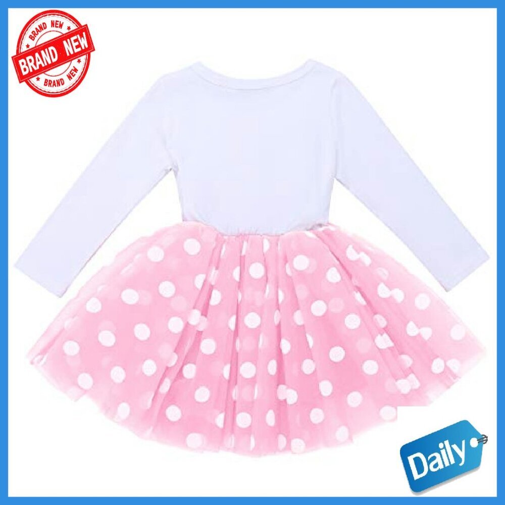 Baby Girl Birthday Tutu Dress Set with Headband 1T-3T Long Sleeve - Picture 4 of 7